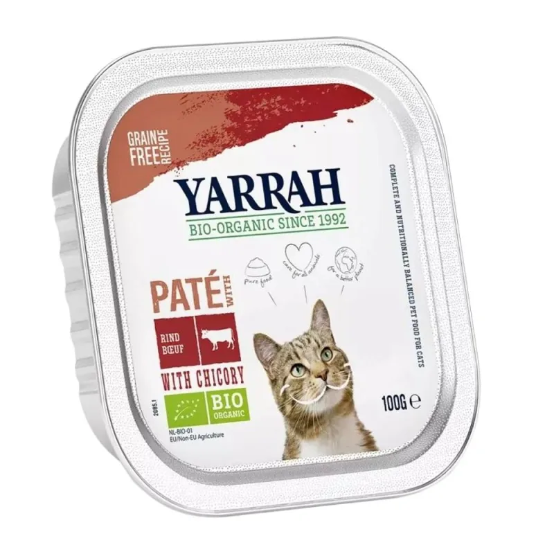 Hrana Umeda Bio pentru Pisici Yarrah Pate cu Carne de Vita si Cicoare 100g