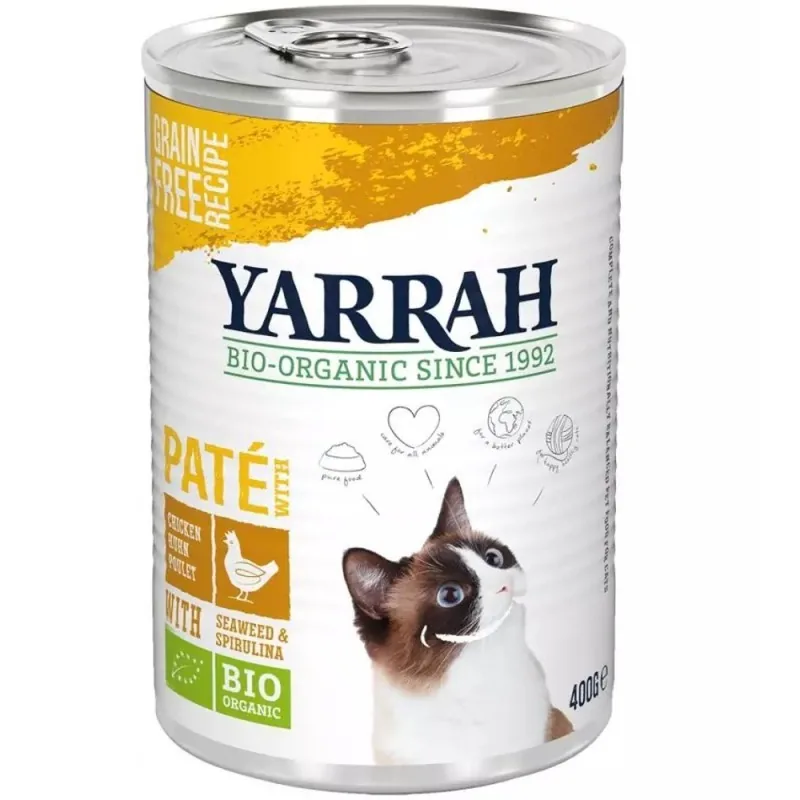 Hrana Umeda pentru Pisici Yarrah Bio Pate cu Pui Alge si Spirulina 400g