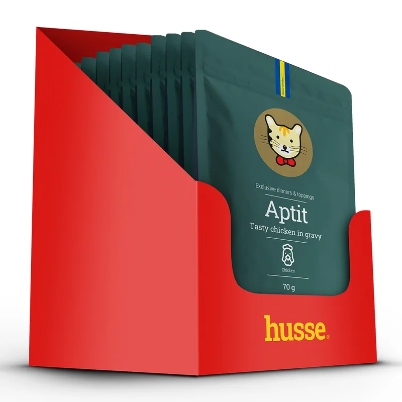 Hrana Umeda Complementara pentru Pisici Husse Aptit Kyckling Adulti