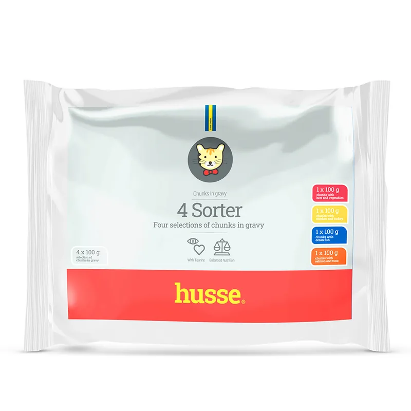 Hrană Umedă Completă pentru Pisici Husse Multipack 4 Sortimente 52x100g