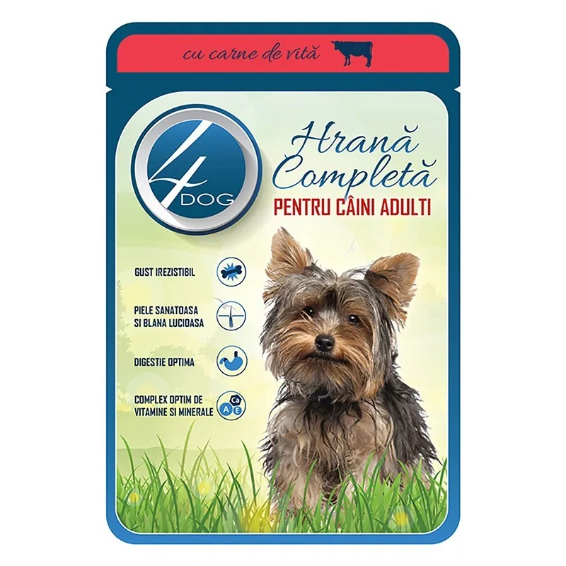 Hrana Umeda pentru Caini 4 DOG Cu Vita 100g