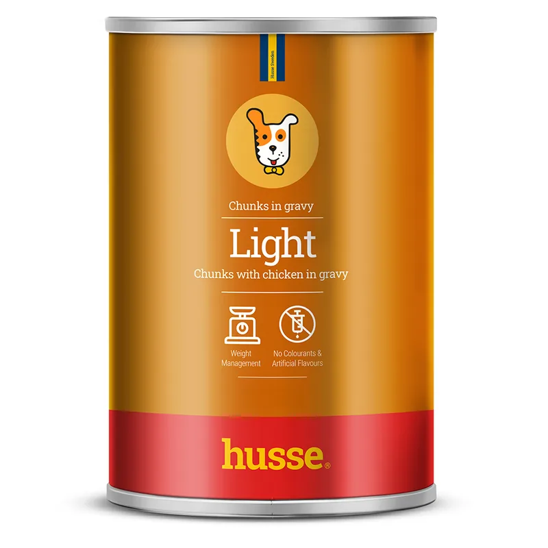 Hrană Umedă pentru Câini Husse Light Bucăți în Sos Pui