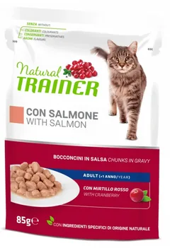 Hrana Umeda Pentru Pisici Adulte Natural Trainer Bucati de Somon in Sos 12x85g