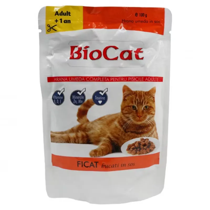 Plic Hrana Umeda pentru Pisici Biocat Ficat in Sos 100g
