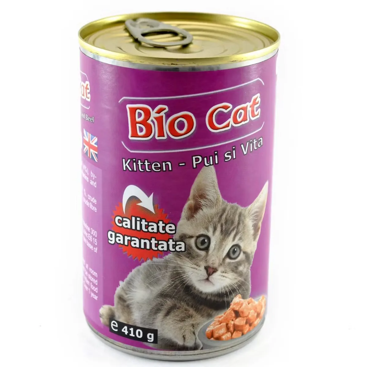 Hrana Umeda pentru Pisici Biocat Kitten Pui & Vita 410g