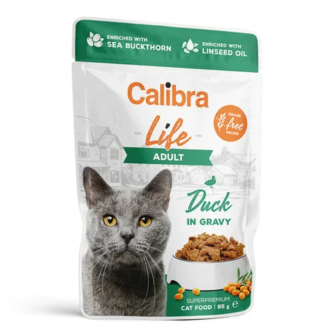 Hrana Umeda pentru Pisici Calibra Cat Life Pouch Adult Rata in Sos 85g