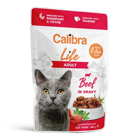 Hrana Umeda pentru Pisici Calibra Cat Life Pouch Adult Vita in Sos 85g