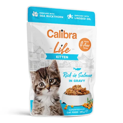 Hrana Umeda pentru Pisici Calibra Cat Life Pouch Kitten Somon in Sos 85g