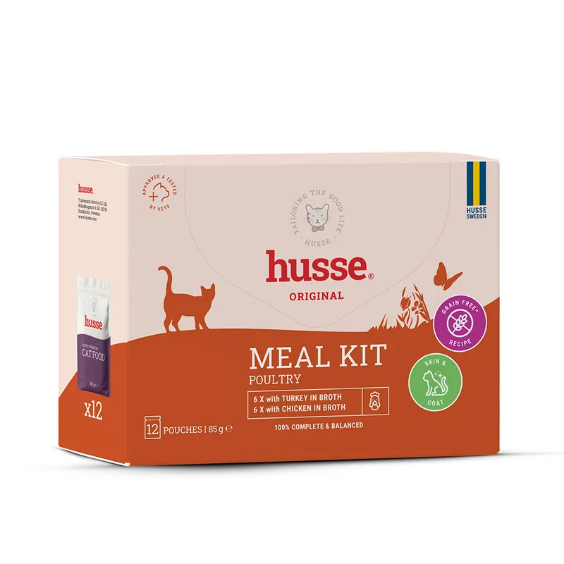 Hrană Umedă pentru Pisici Husse Meal Kit Pui și Curcan Bucăți în Sos