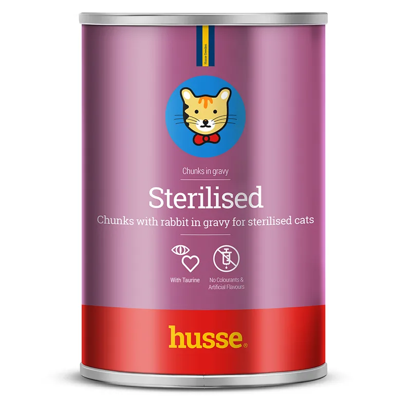 Hrană Umedă pentru Pisici Husse Sterilised Bucăți cu Iepure în Sos