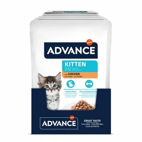 Hrana Umeda pentru Pisici Junior Advance Wet Kitten Pui 12x85g