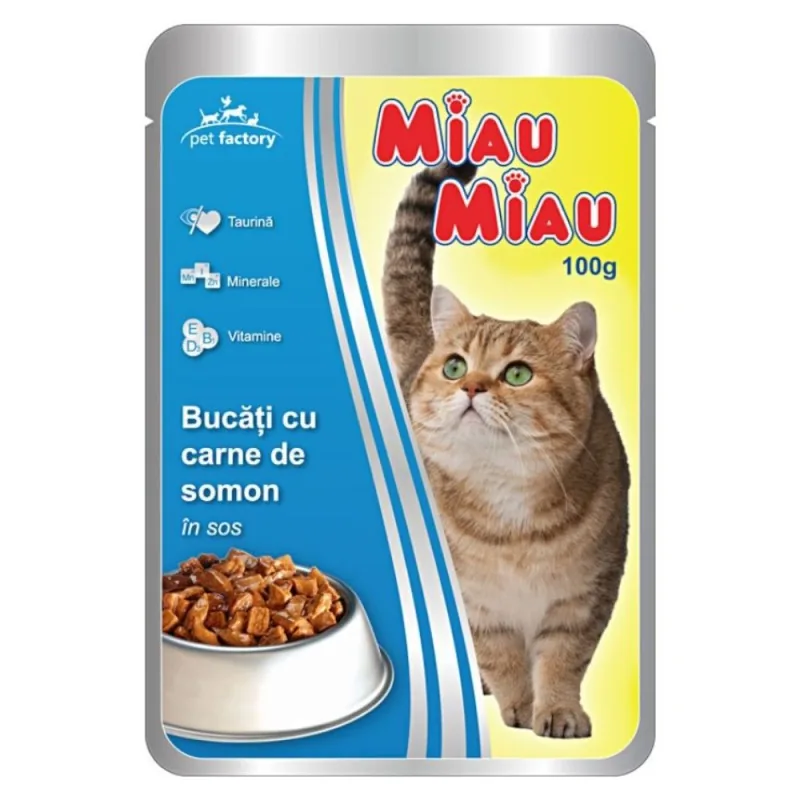 Hrana Umeda pentru Pisici Miau Miau Somon in Sos Plic 100g