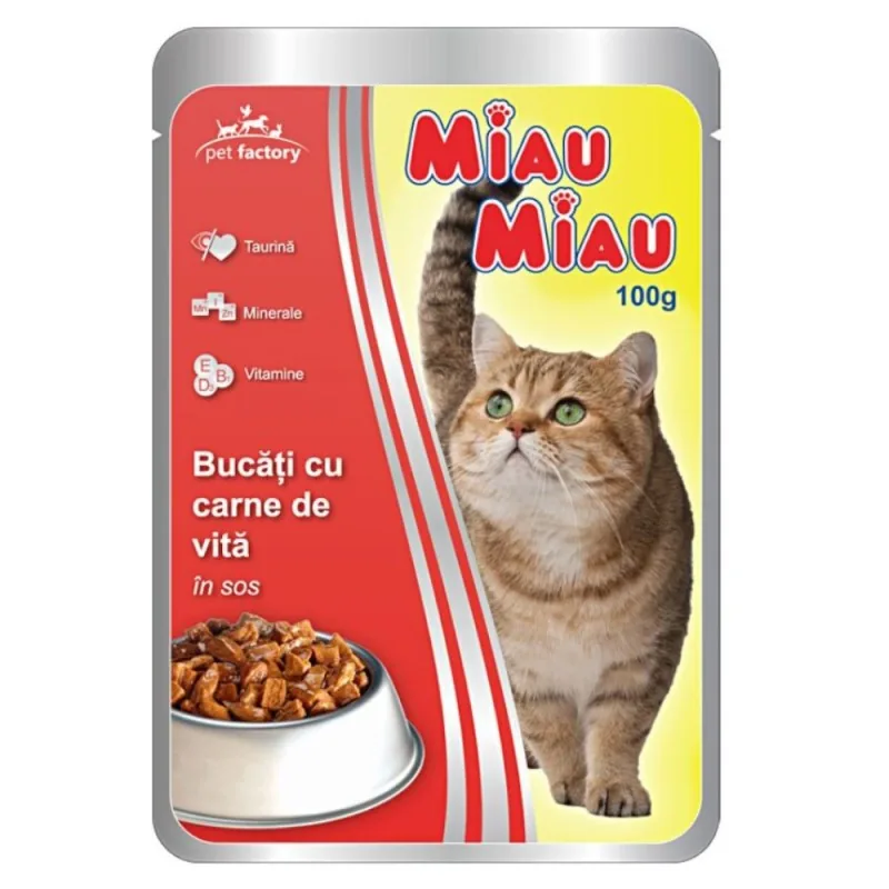 Hrana Umeda pentru Pisici Miau Miau Vita in Sos 100g Plic - imagine 2