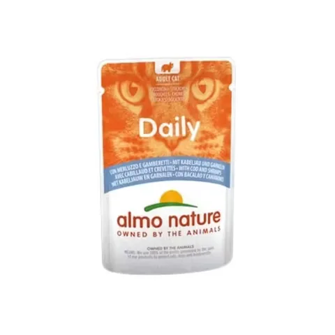 Hrana Umeda Pisici Almo Nature Daily Cod si Creveti 70g