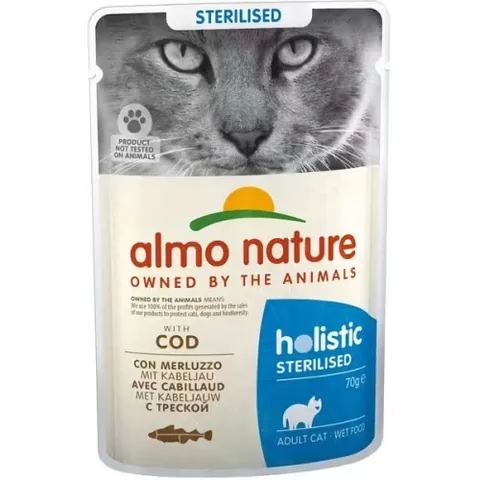 Hrana Umeda Pisici Almo Nature Holistic Sterilized Cod 70g