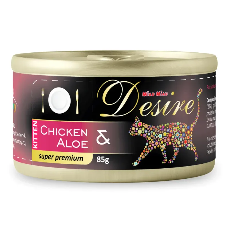 Hrana Umeda Pisici Desire Kitten Pui si Aloe Gelatina 85g