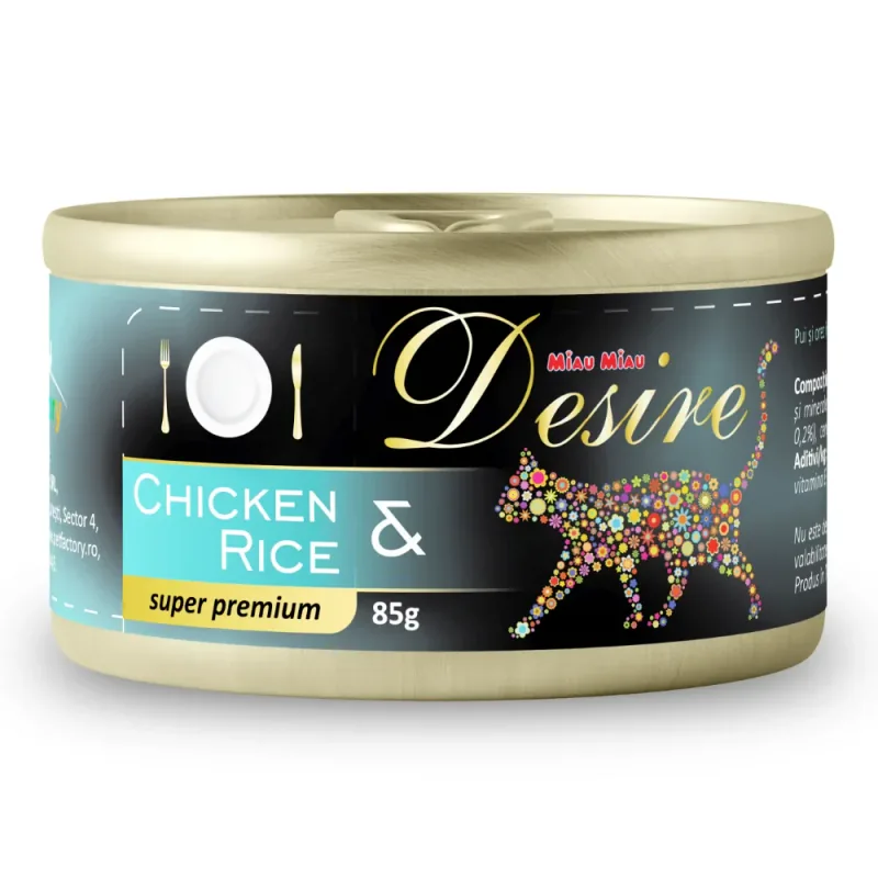 Hrana Umeda pentru Pisici Desire Pui File si Orez in Gelatina 85g