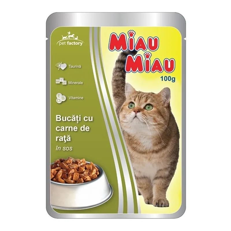 Hrana Umeda Pisici Miau Miau cu Rata in Sos 100g