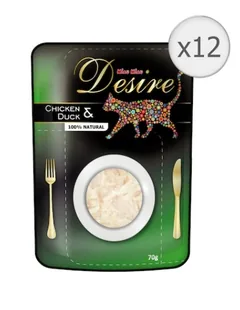 Hrana Umeda Pisici Miau Miau Desire Plic Pui File si Rata in Supa 70g x 12 buc