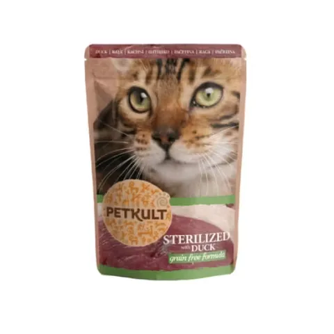 Hrana Umeda pentru Pisici Petkult Sterilizat Rata 100g