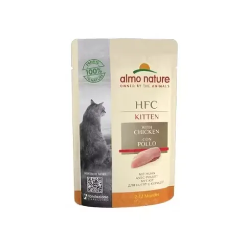 Hrana Umeda pentru Pisici Almo Nature HFC Complet Plic Kitten Pui 55g