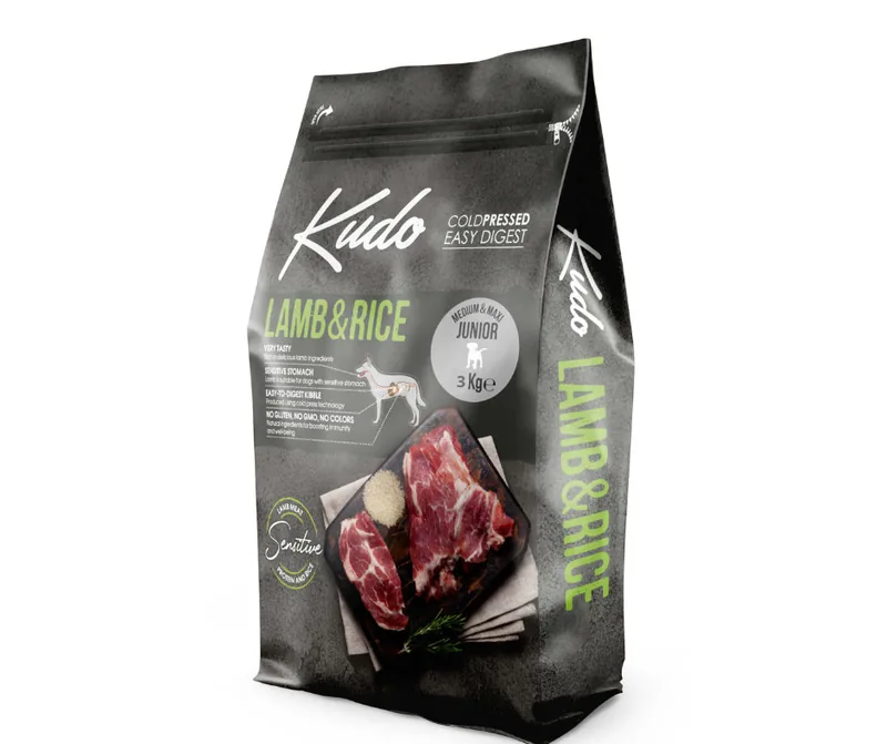 Hrana Uscata Caini Danube Petfoods Kudo Junior Mediu-Maxi Miel si Orez 3kg