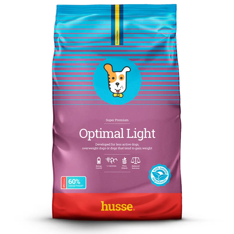 Hrană Uscată Completă Husse Optimal Light pentru Câini Adulți Supraponderali