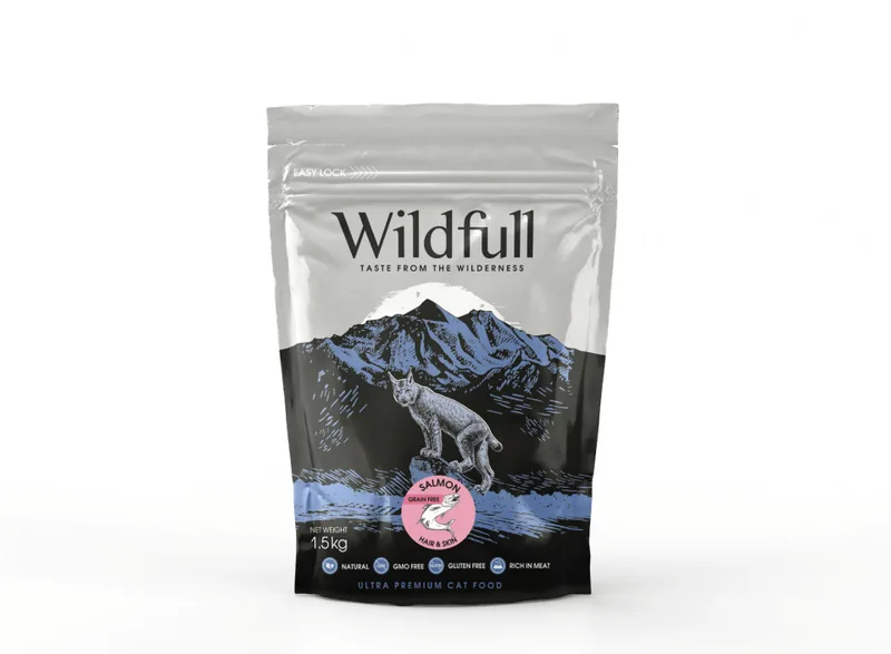 Hrana Uscata pentru Pisici Danube Petfoods Wildfull Cat Hair & Skin Somon 1.5kg