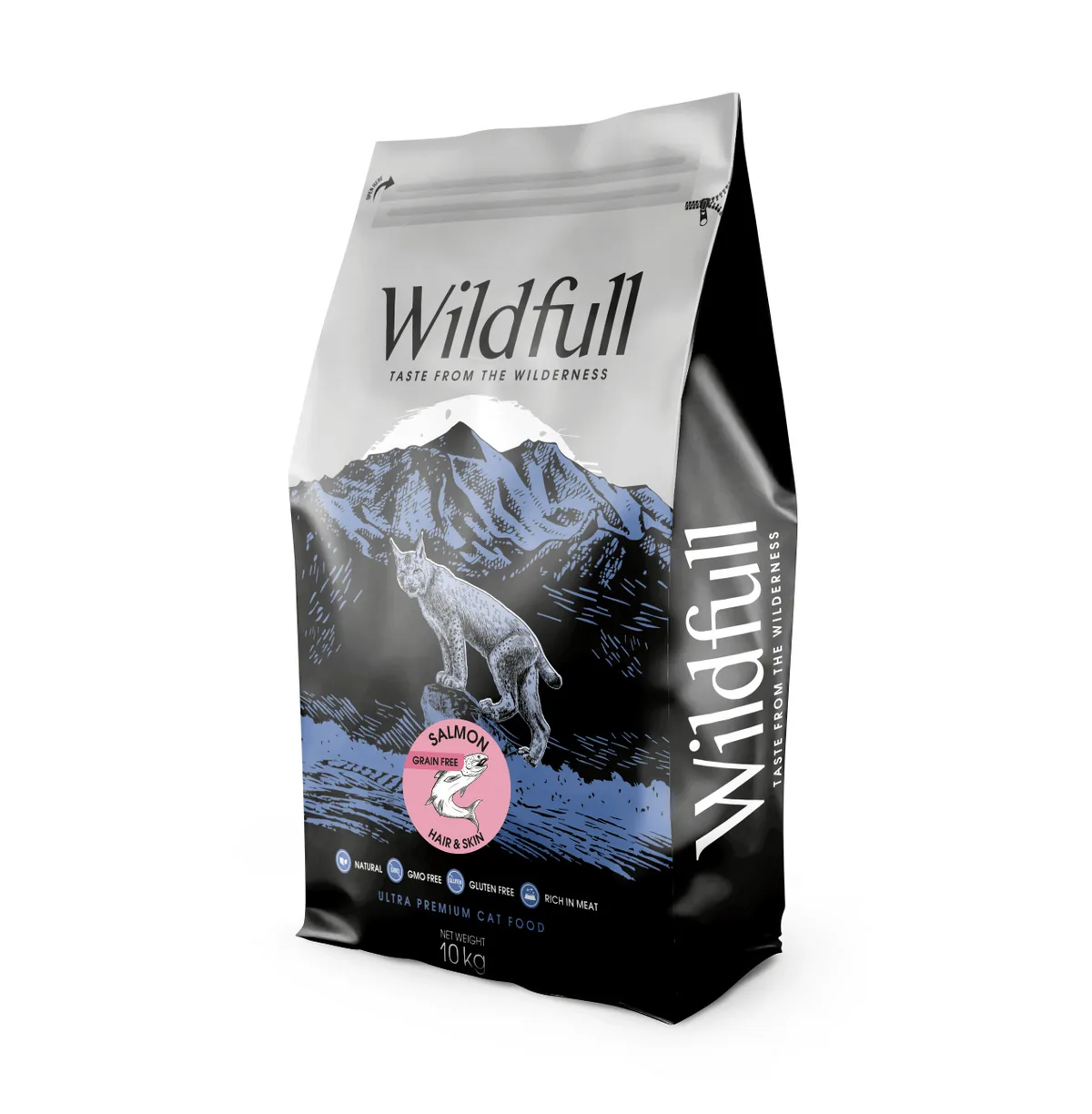 Hrana Uscata pentru Pisici Danube Petfoods Wildfull Hair & Skin Somon 10kg