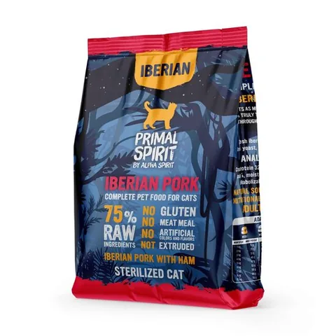 Hrană Uscată pentru Pisici Sterilizate Primal Spirit Porc Iberic Pachet 2x1kg