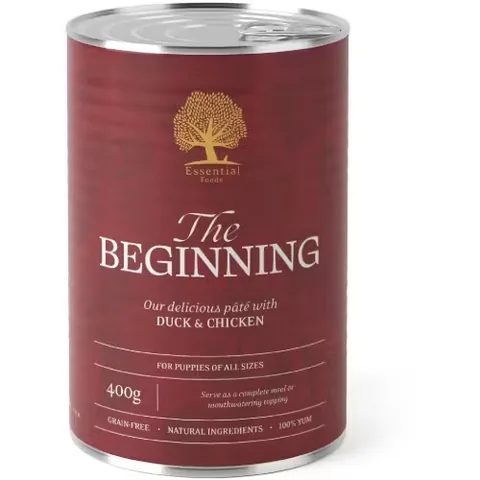 Pate Caini Juniori Essential Foods Essential Pate Beginning 400g Rata si Pui