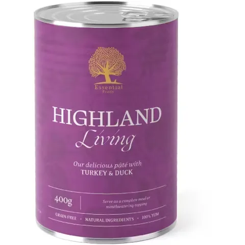 Hrana Umeda Caini Essential Foods Essential Pate Highland Living Curcan si Rata 400g