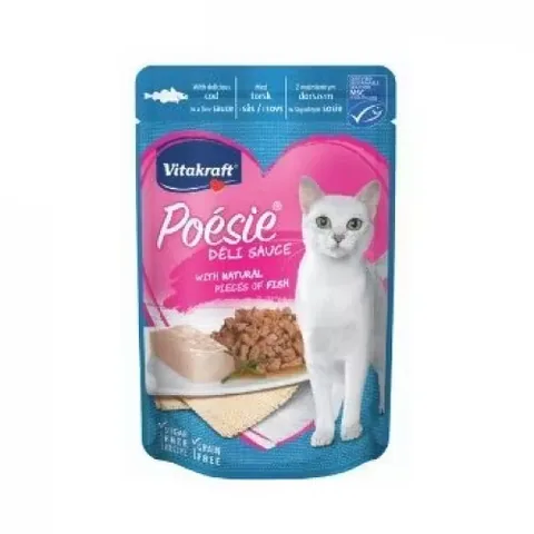 Hrana Umeda Pentru Pisici Vitakraft Poesie Plic Cod in Sos 85g