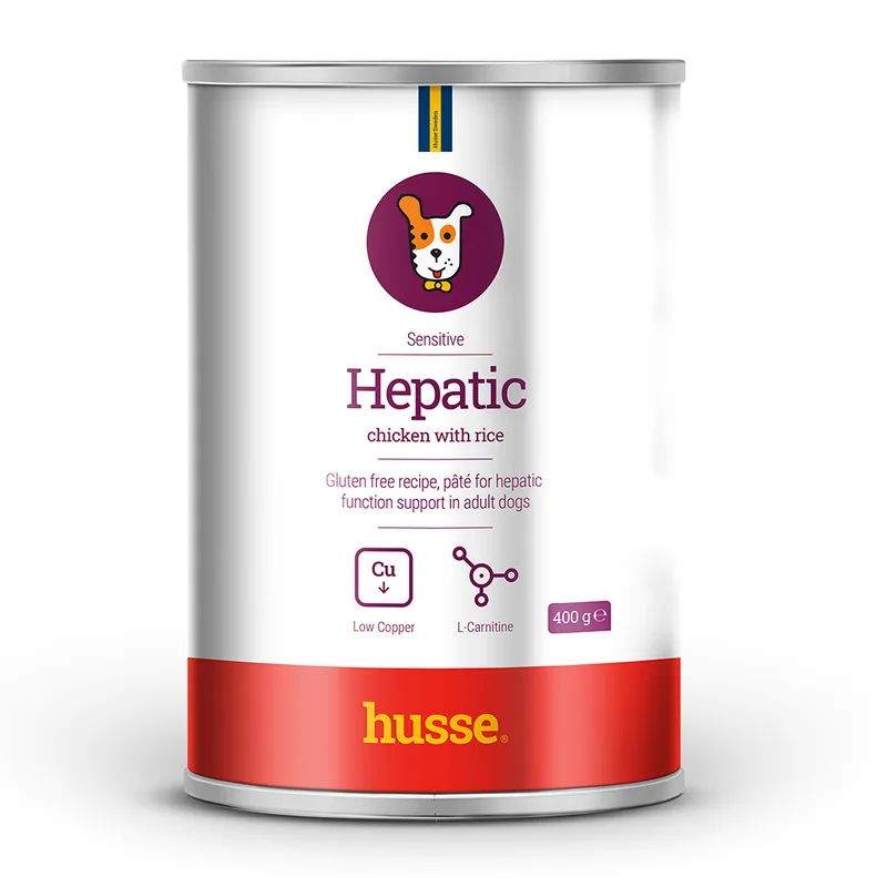 Husse Hepatic Pui și Orez Câini Adulți