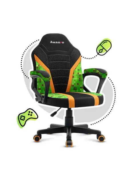 Huzaro HZ-Ranger 1.0 Copii Mesh Pixel Cotiere Moi Cadru Timber FX Verde/Negru