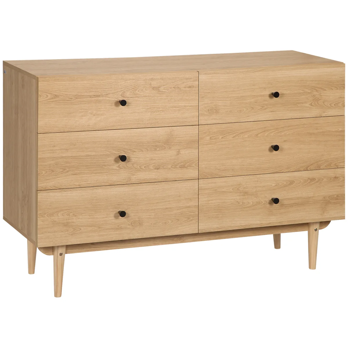 Comodă HOMCOM 6 Sertare 120x40x80cm Lemn