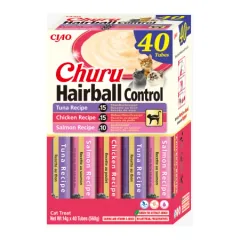 Inaba Churu Cat Varieties Hairball Ton Pui Somon 40 Buc