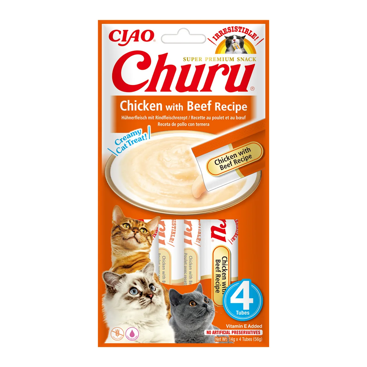 Inaba Ciao Churu Recompensa Cremoasa Pui si Vita 56g