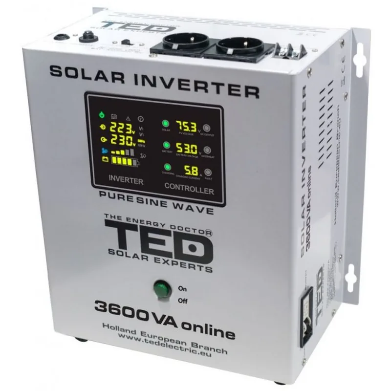 Invertor Solar Off Grid TED Electric 48V 230V 3600VA 2400W Unda Sinusoidala Pura