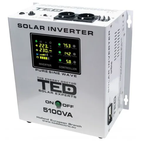 Invertor Solar TED Electric Off Grid 48V/230V 3500W MPPT Unda Sinusoidala Pura