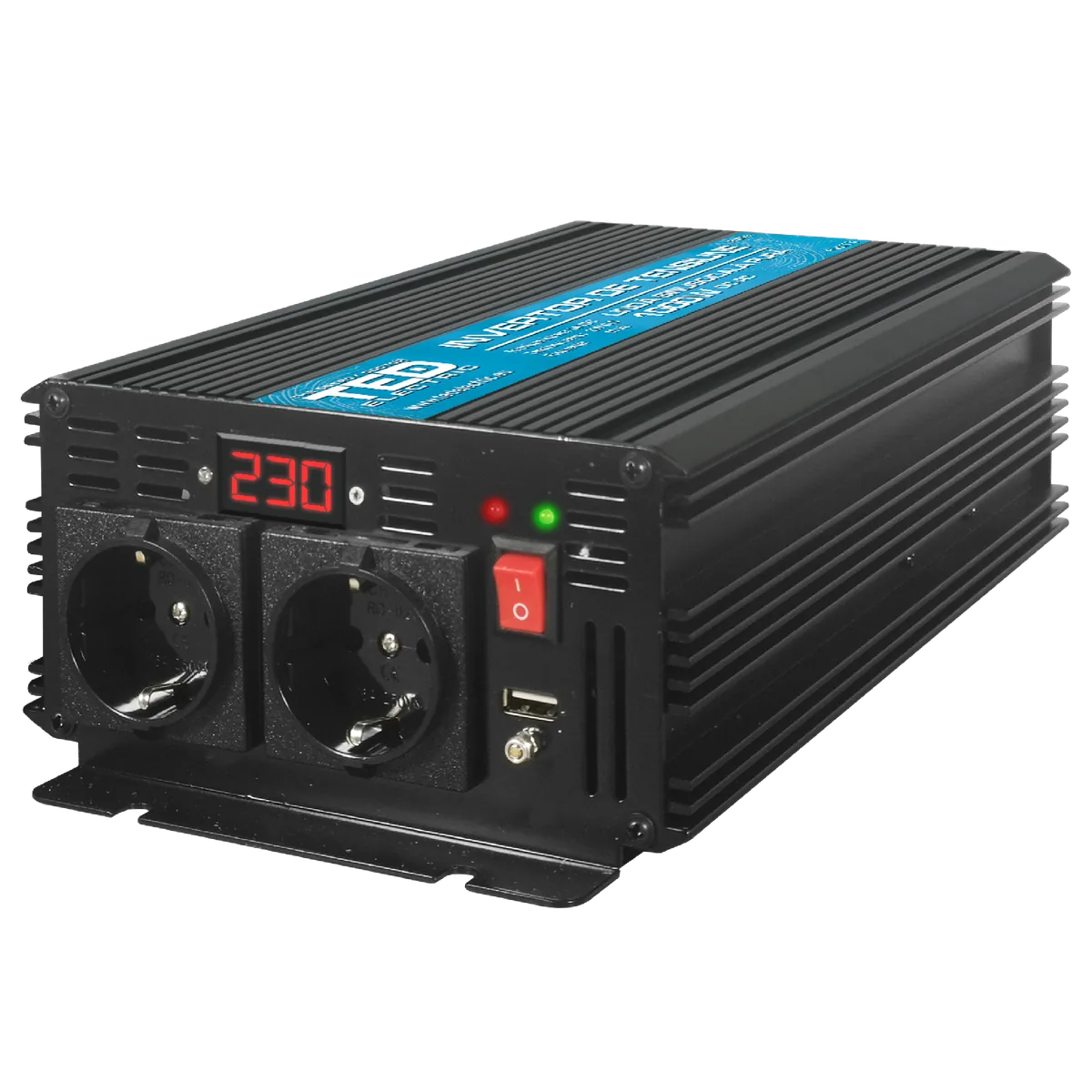 Invertor TED Electric 1000W 24V/230V Unda Sinusoidala Pura