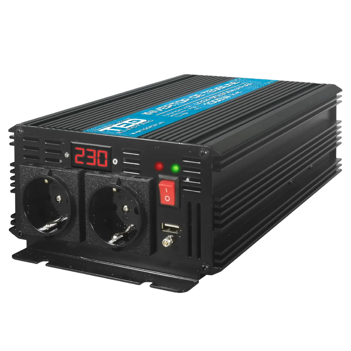 Invertor TED Electric 1000W Unda Sinusoidala Pura 12V la 230V