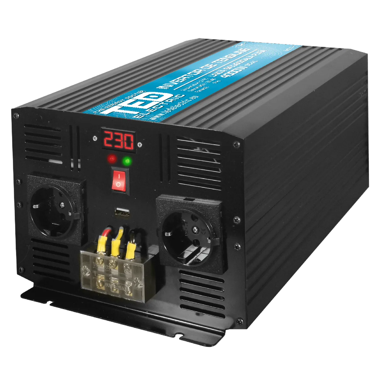 Invertor TED Electric 4000W 12V la 230V Unda Sinusoidala Pura
