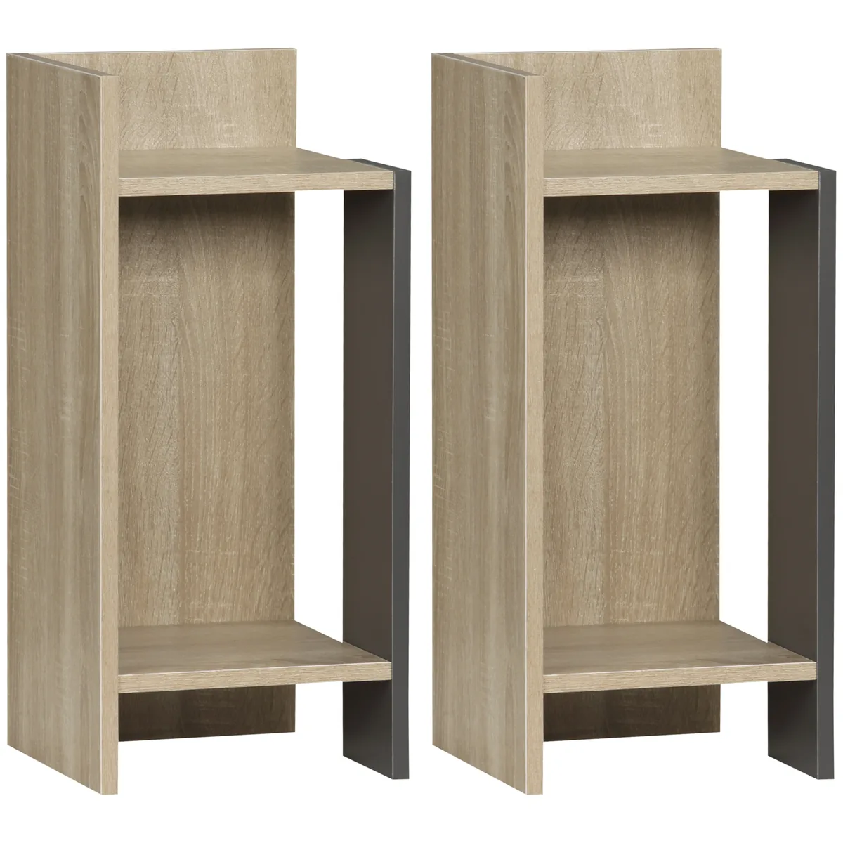 Set de 2 Noptiere HOMCOM Moderne Gri 27x25x60cm