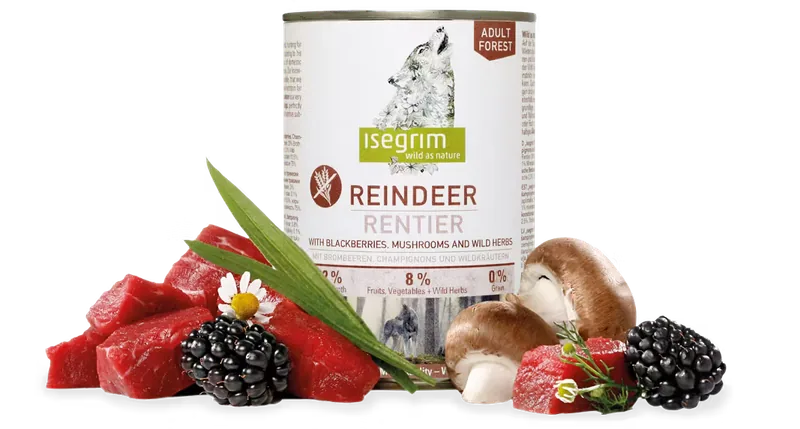 Hrana Umeda pentru Caini Isegrim Dog Adult Reindeer 800g