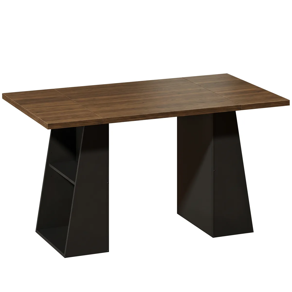 Birou HOMCOM 4 Polițe Deschise Design Industrial 140cm Maro-Negru