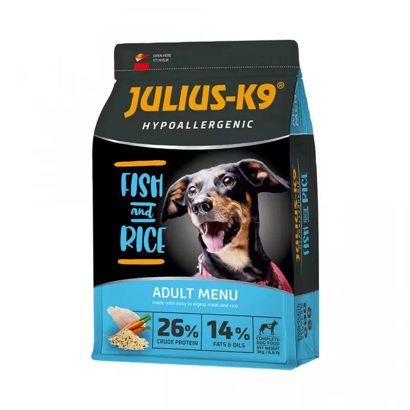 Hrana Uscata Caini Julius K9 Adult Peste & Orez Hipoalergenica 12kg