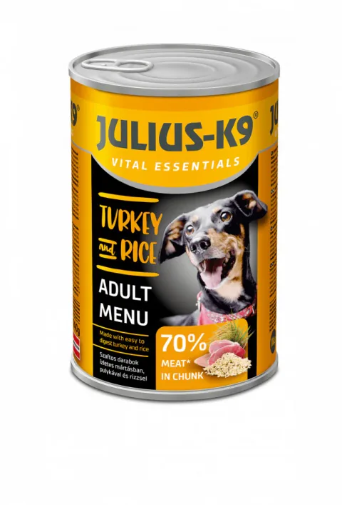 Hrana Umeda pentru Caini Julius K9 Curcan si Orez 1240g