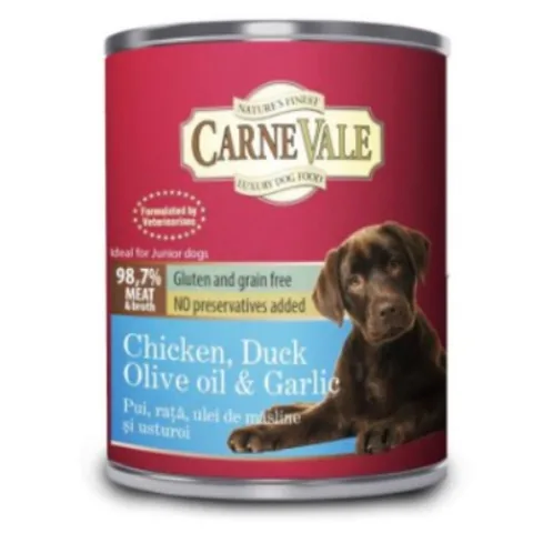 Conserva de Caini Carnevale Junior Pui Rata Usturoi Ulei Masline 800g