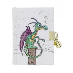 Jurnal cu Lacat Kiub Kook Puiul de Dragon A6 160 Pagini Dictando Hardcover Alb